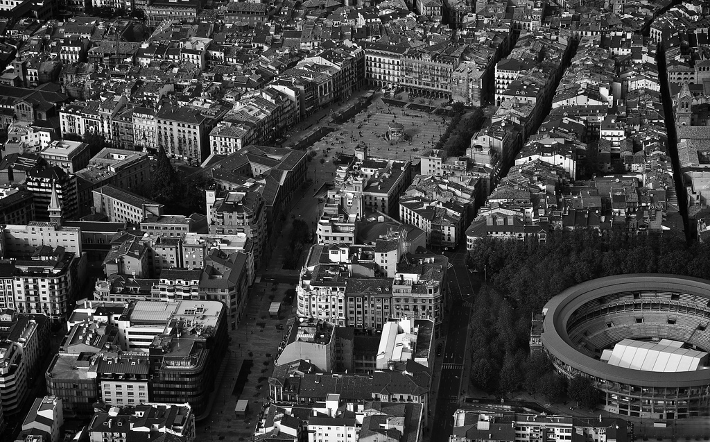 Vista Aérea De Pamplona En Blanco Y Negro