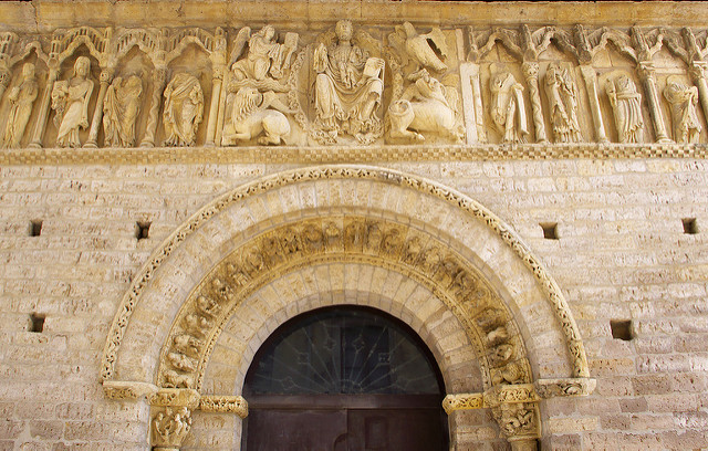 Stage 7: From Burgos To Carrión De Los Condes 21 The Portal Of The Church Of Santiago In Carrión, With 22 Figures Representing Medieval Trades