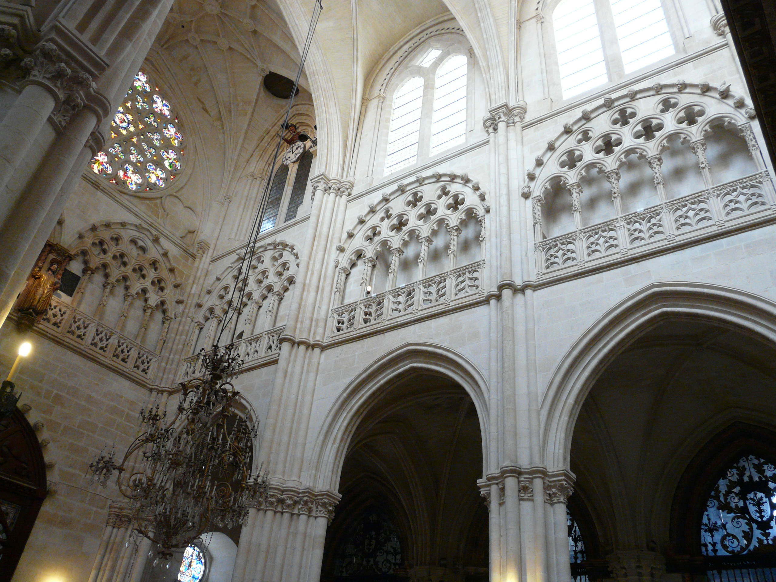 The Interior Of Burgos Cathedral Showing The Triforium Gallery