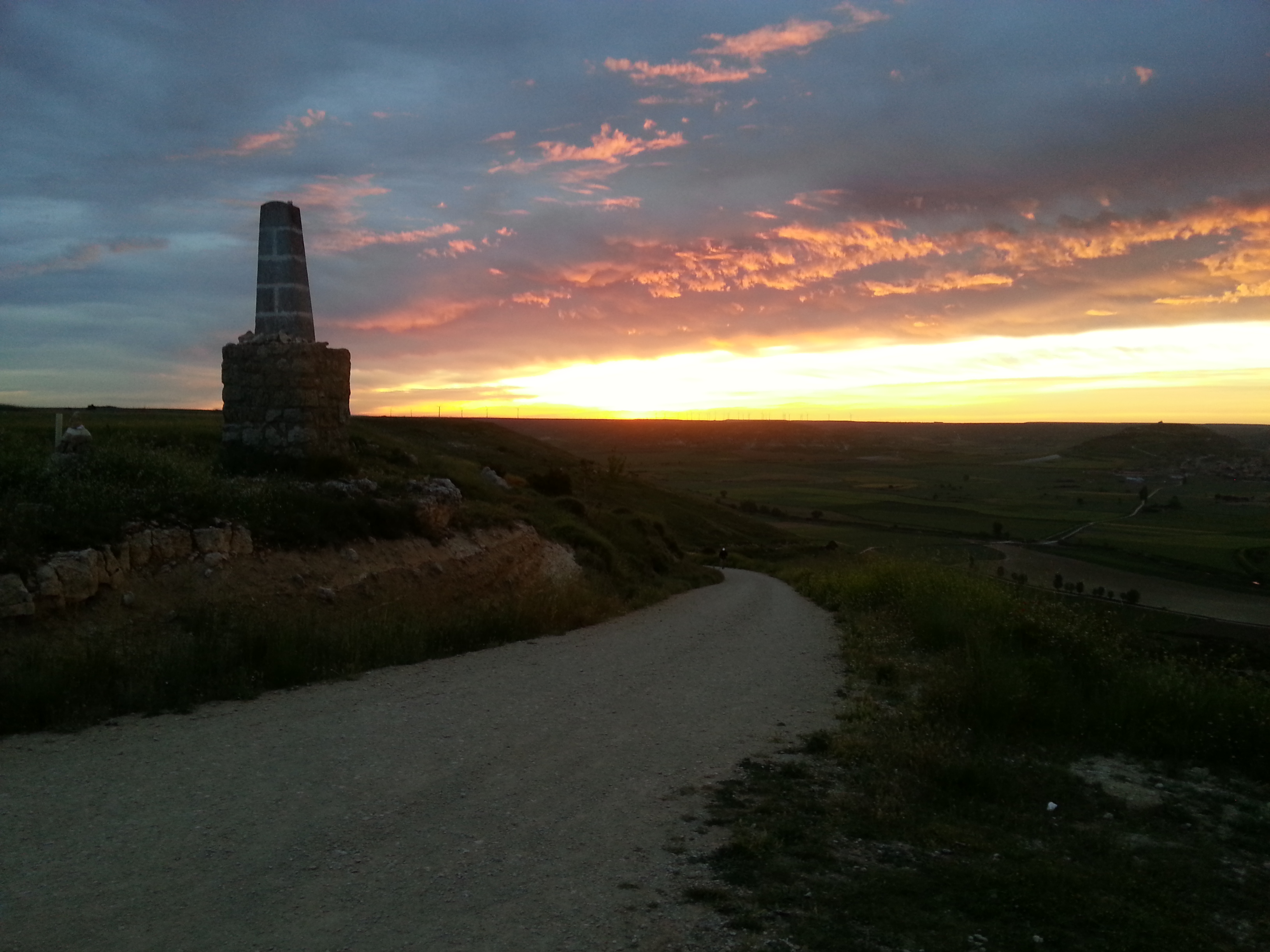 Stage 7: From Burgos To Carrión De Los Condes 10 Dawn On The Alto De Mostelares With Castrojeriz Below, Stage 7 Of The French Way