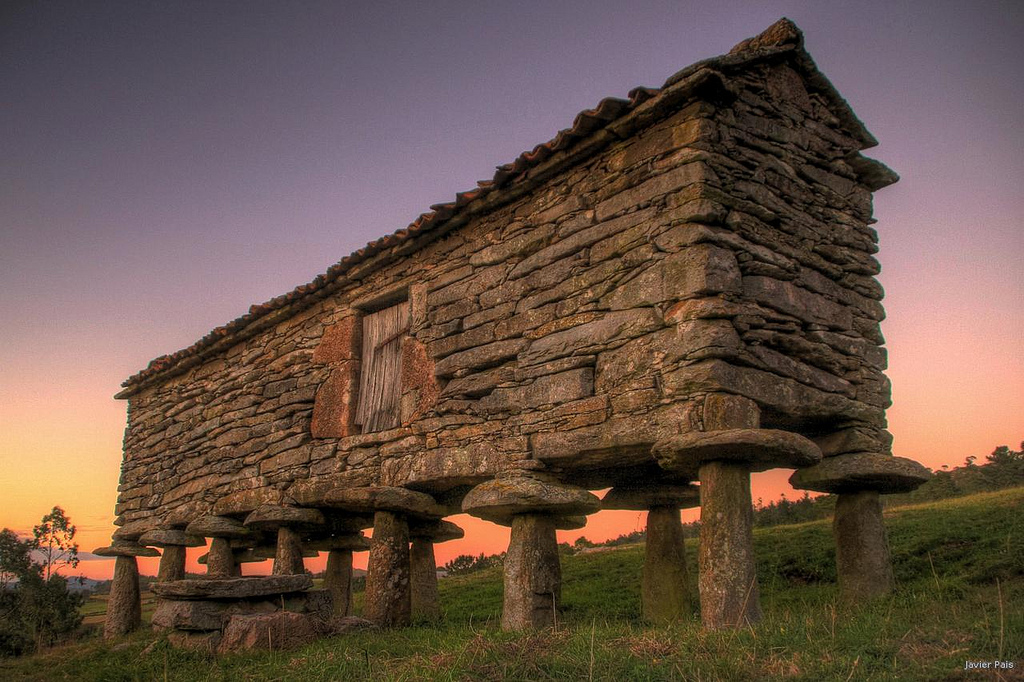 A Galician Hórreo (Granary) On The Camino Francés — Elevated Storage For Maize And Potato